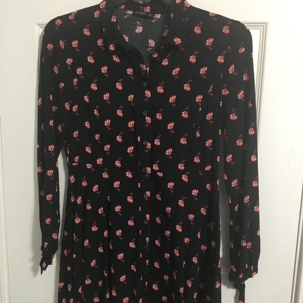 Floral Button Up Fit and Flare Dress